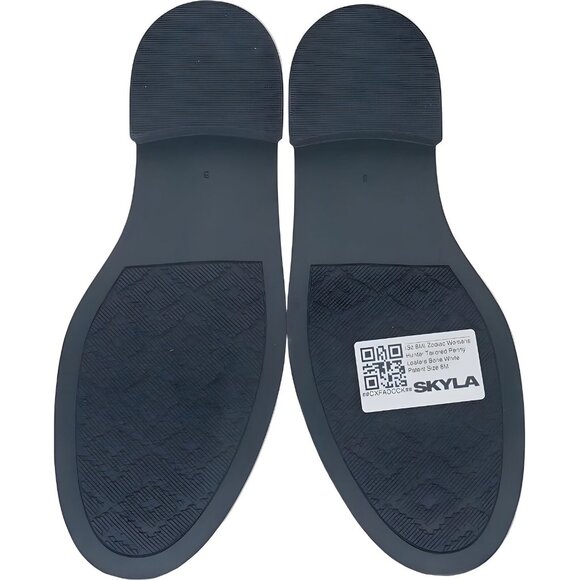 Zodiac Women's Tailored Penny Loafers Bone White Patent Leather 8M - Picture 6 of 6